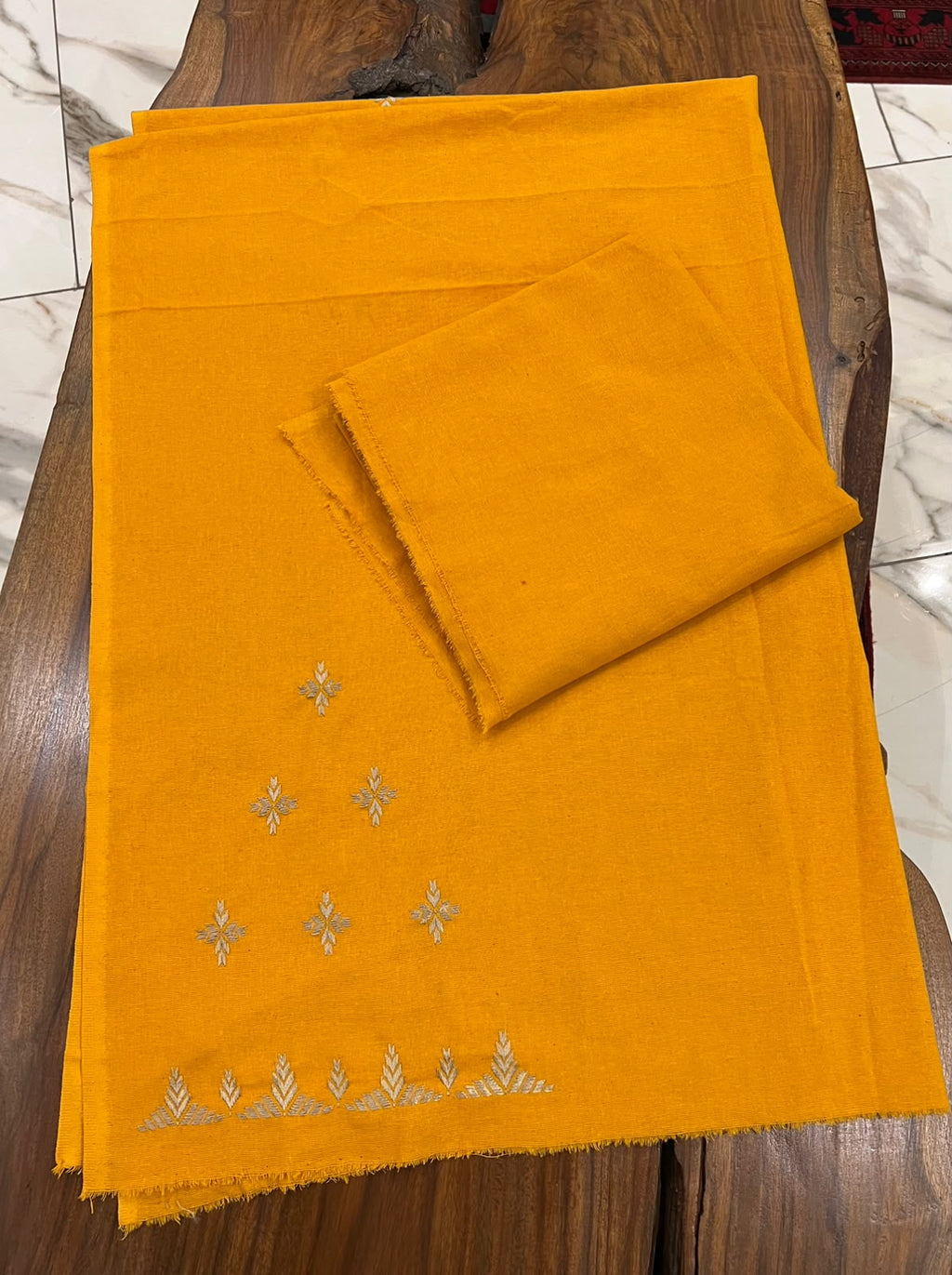 Two piece hand embroidered Phulkari work suit