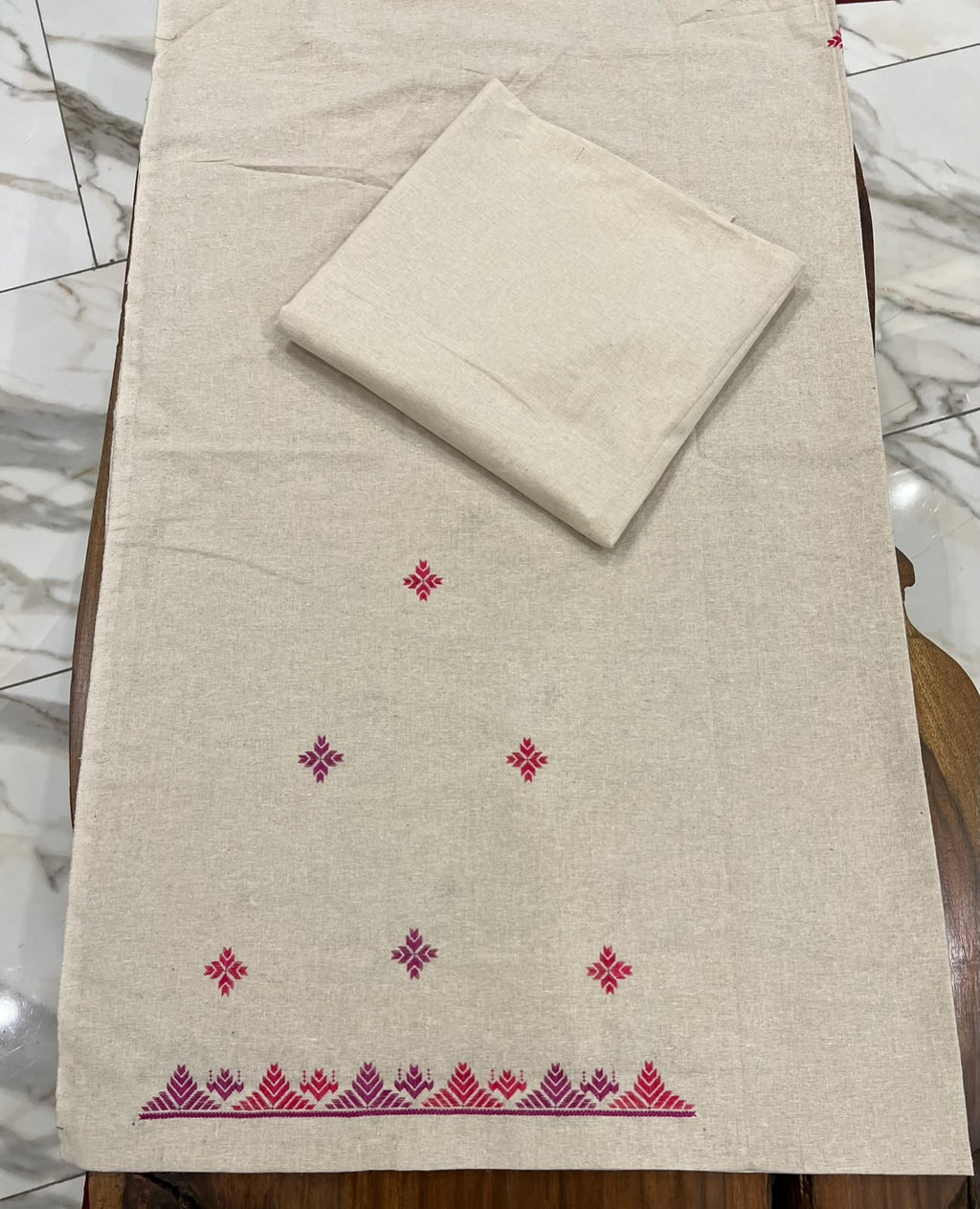 Two piece hand embroidered Phulkari work suit