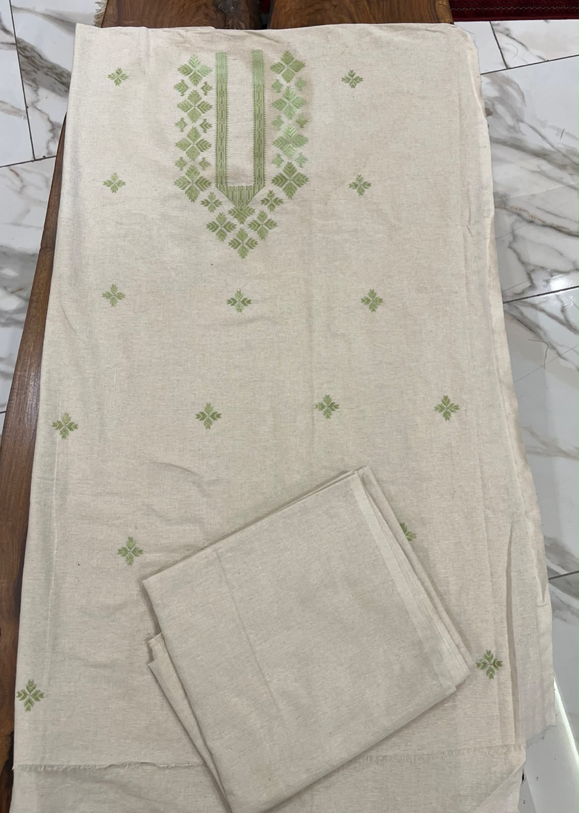 Two piece hand embroidered Phulkari work suit