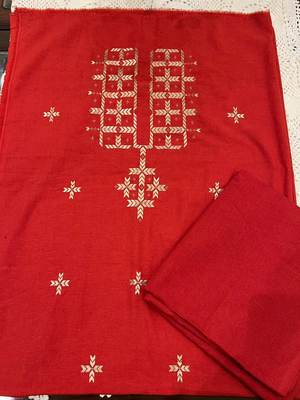 Two piece hand embroidered Phulkari work suit