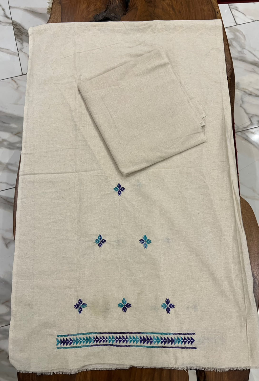 Two piece hand embroidered Phulkari work suit