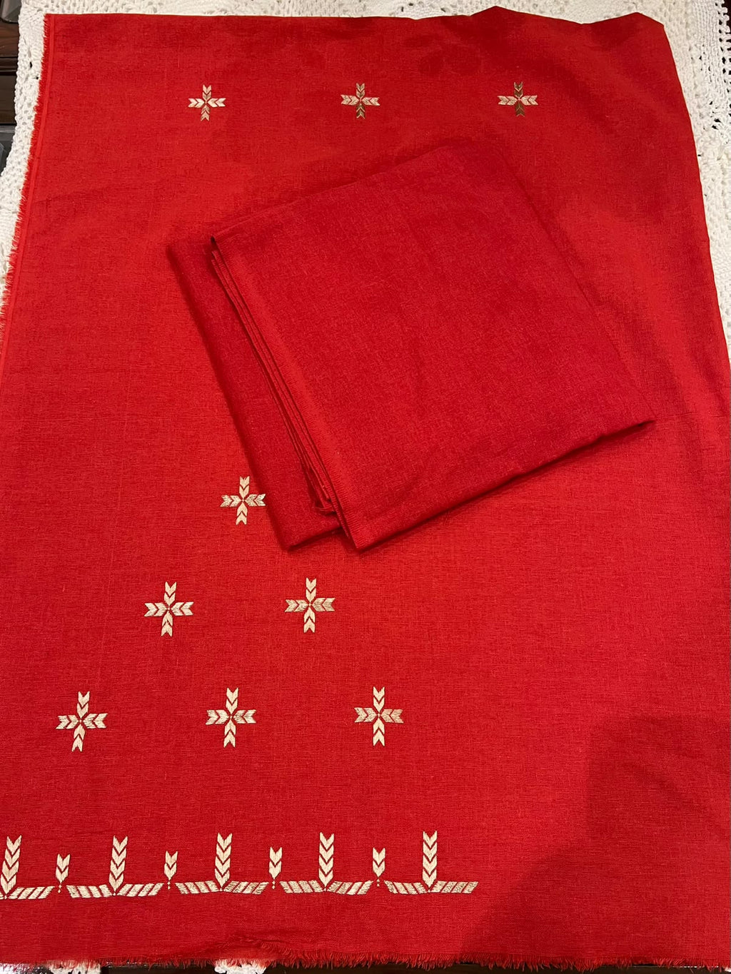 Two piece hand embroidered Phulkari work suit