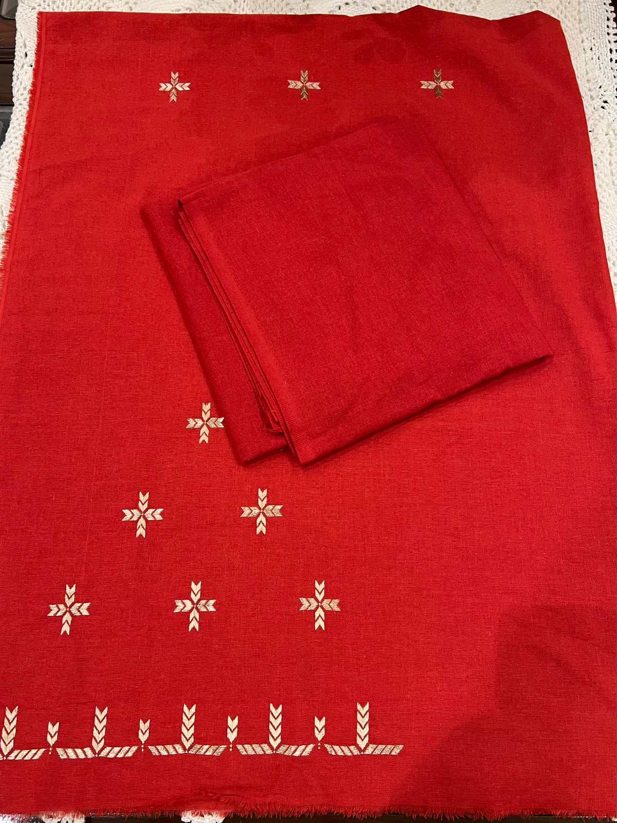 Two piece hand embroidered Phulkari work suit