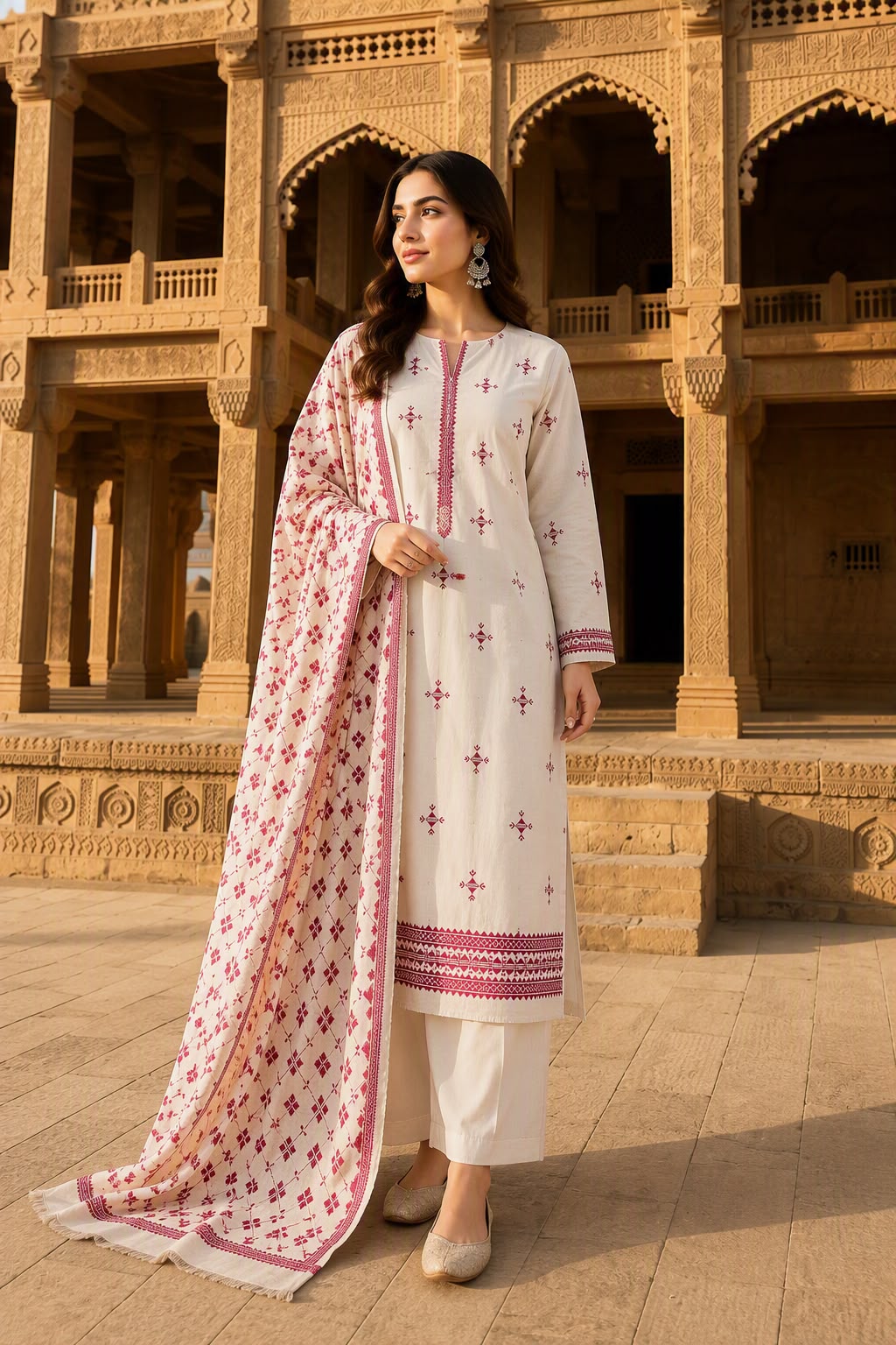 Fully Embroided Hand Made shawl